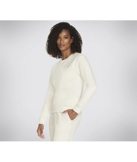 Moletom Skechers Mulher Skech-Sweats Signature Crew Branco