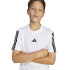 Camiseta adidas Infantil 3 bandas Branco/Preto