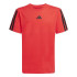 Camiseta adidas Infantil 3 bandas Rubpur/Preto