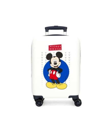 Trolley Disney Abs Mala 50 Cm.4R Mickey Enjoy The Day Branco