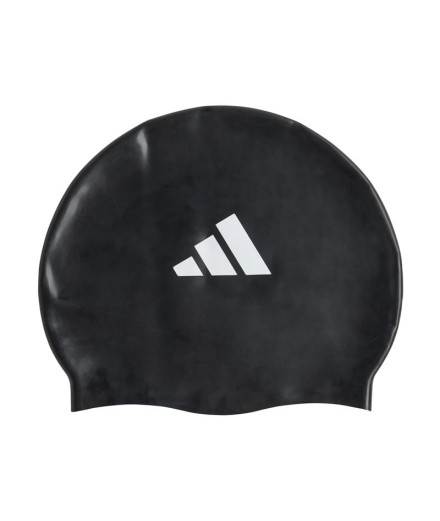 Boné Natação adidas Infantil de 3-Stripes Swim Preto/Branco