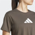 Camiseta Fitness adidas Mulher by Essentials Grande logótipo de desempenho Verde azeitona