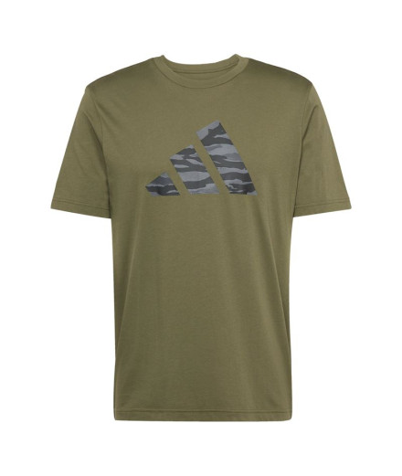 Camiseta adidas Homem Logótipo Camo verde escuro