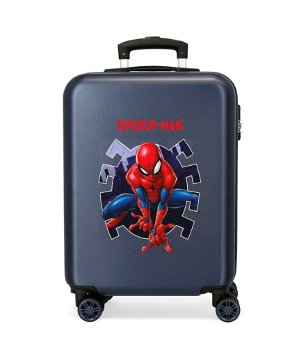 Trolley Marvel Abs 55Cm.4R.Spiderman Attack Azul Marinho