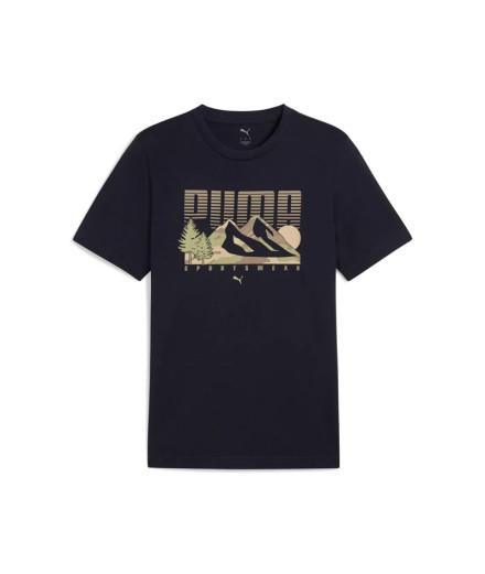Camiseta Homem T-shirt Puma Graphics Mountain Tee New Navy