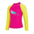 Camiseta Natação Top Menina de Zoggs Manga comprida Zip Sun Amarelo/Rosa