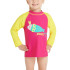 Camiseta Natação Top Menina de Zoggs Manga comprida Zip Sun Amarelo/Rosa