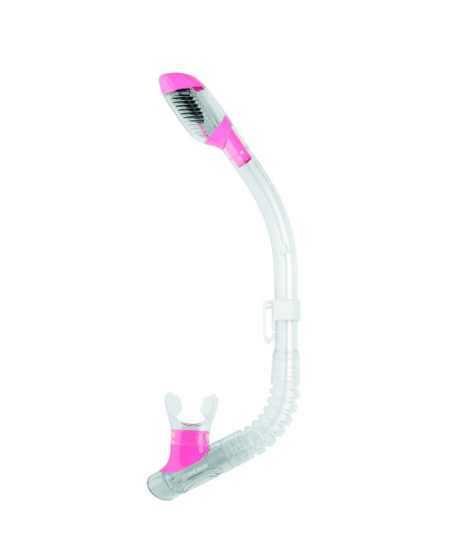 Tubo de mergulho Cressi Dry Junior Transp.-Rosa