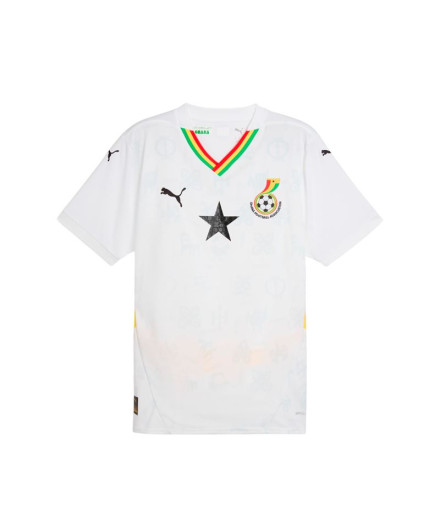 Camiseta Futebol de Puma Ghana Home Jersey Repl, branco...