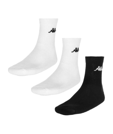 Meias Kappa Chimido Sport Co X3 Branco Preto