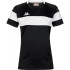 Camiseta Futebol Kappa Mulher de Dareta Preto/Branco