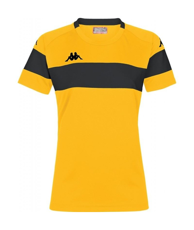 Camiseta Futebol Kappa Mulher de Dareta Amarelo...