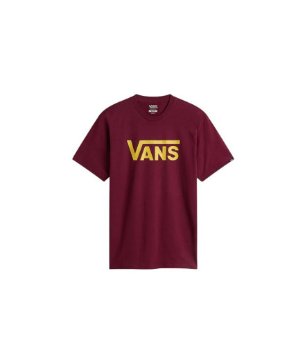 Camiseta Vans Homem Vinho Clássico/Ouro