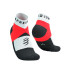 Meias Running Trail Unissex de Compressport Ultra Low Vermelho/Branco