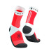 Meias Running Trail Unissex da Compressport Ultra V2.0 Branco/Vermelho