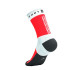 Meias Running Trail Unissex da Compressport Ultra V2.0 Branco/Vermelho