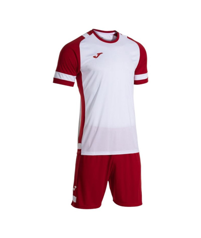 Conjunto de Futebol Joma Líder Branco Vermelho...