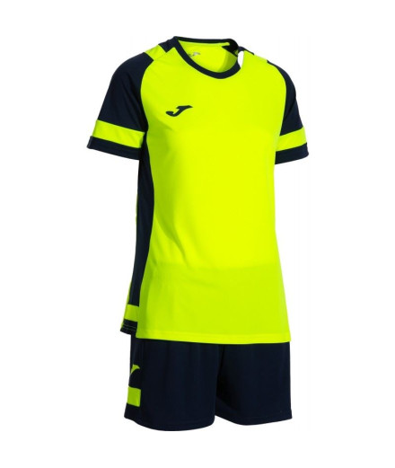 Conjunto de Futebol Joma Líder Mulher Amarelo Fluor/Azul...