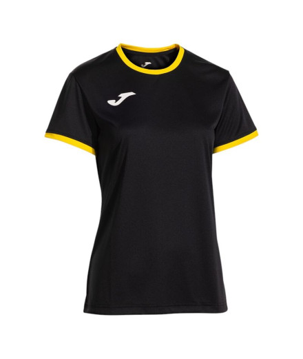 Camiseta Joma Combi Premium Preto Amarelo Mulher