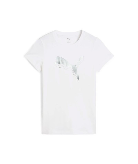 Camiseta Puma Essentials Metallic Mulher Branco