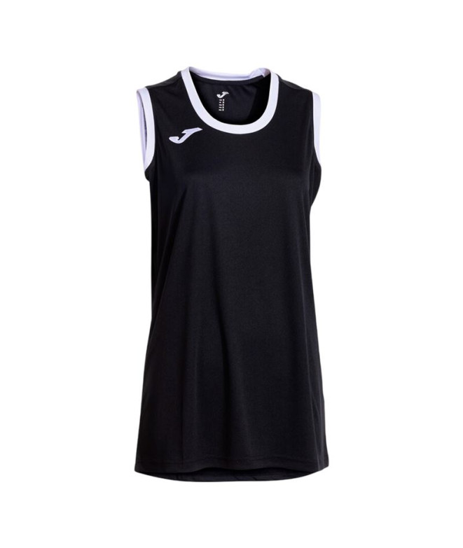 Camiseta Joma Cancha Preto Branco Menina