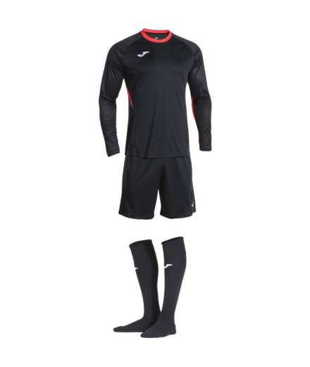 Conjunto de Futebol Joma Zamora X Gk Homem Preto/Coral...