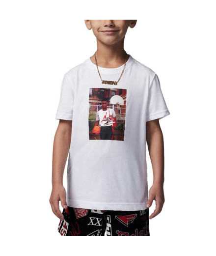 Moletom Jordan Jdb Mj Brand Photo Ss Crew Infantil Branco