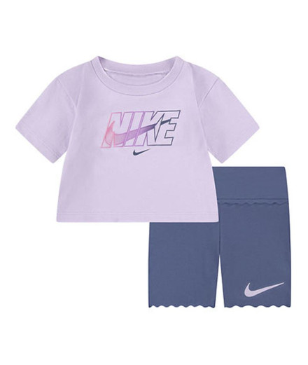 Conjunto Nike Nkg Swoosh Motion Bike Short Infantil azul...
