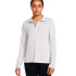 Camiseta de Fitness Under Armour Tech 1/2 Zip- Twist Mulher Cinza