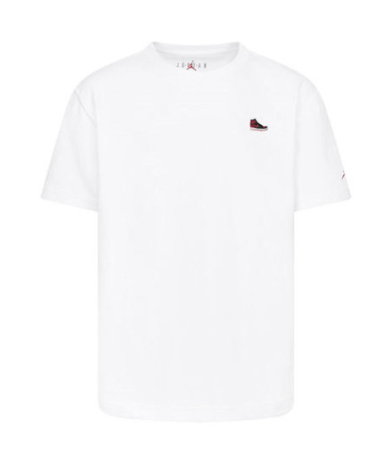Camiseta Jordan Aj1 Patch S/S Menino Branco / Preto