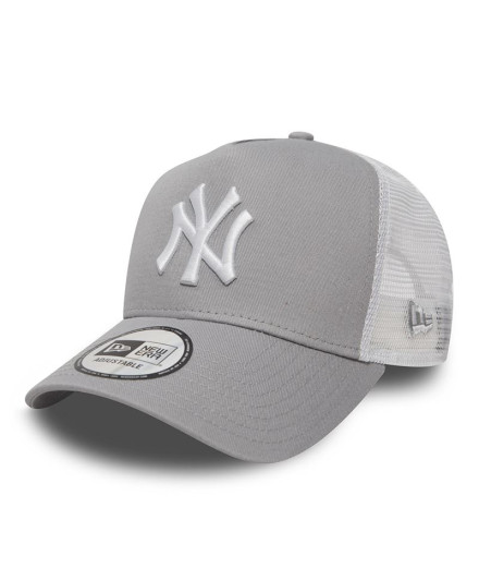 Boné New Era New York Yankees Clean a Frame Trucker Cinzento