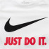 Camiseta Nike infantil Roupa desportiva Swoosh Just Do It Branco