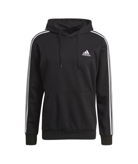 Moletom adidas com capuz Essentials 3-Stripes M Preto