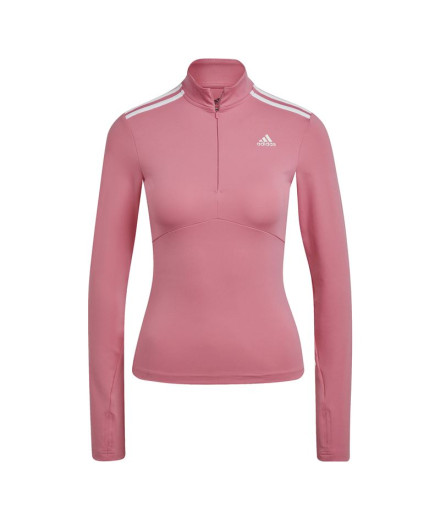 T-shirt de treino adidas Zip 3/4 Hyperglam W Rose Tone